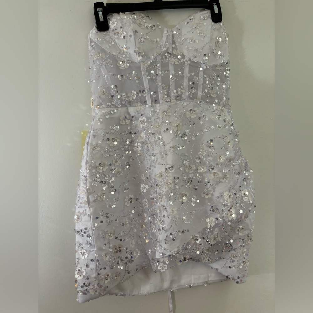 Mini Sequined Short Wedding Prom Event Party Dress Backless